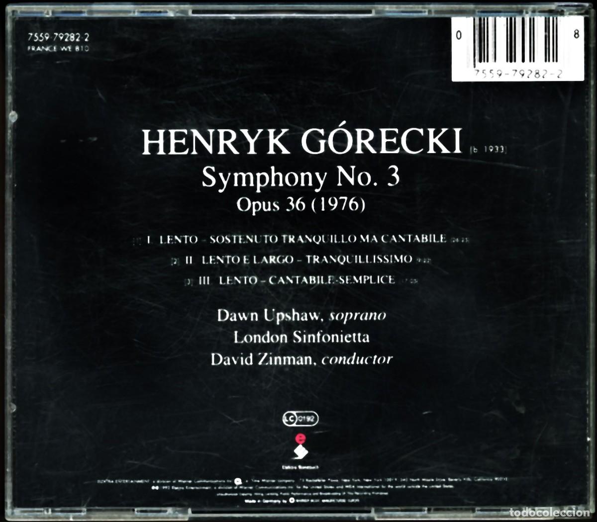 CDs de m&uacute;sica: CD Henryk G&oacute;recki, Symphony No 3. - Foto 2