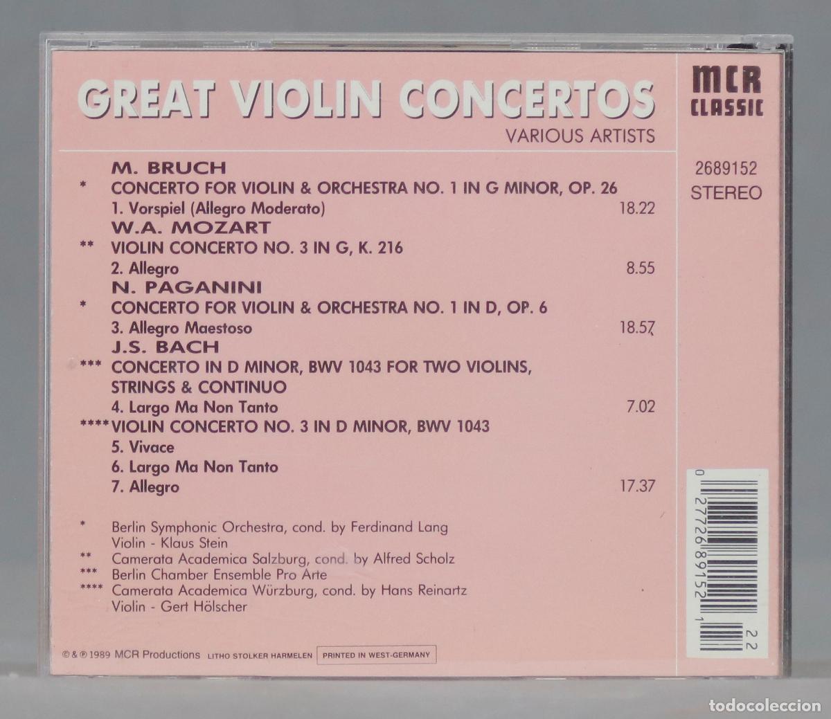 CDs de m&uacute;sica: CD. Great Violin Concertos - Foto 2
