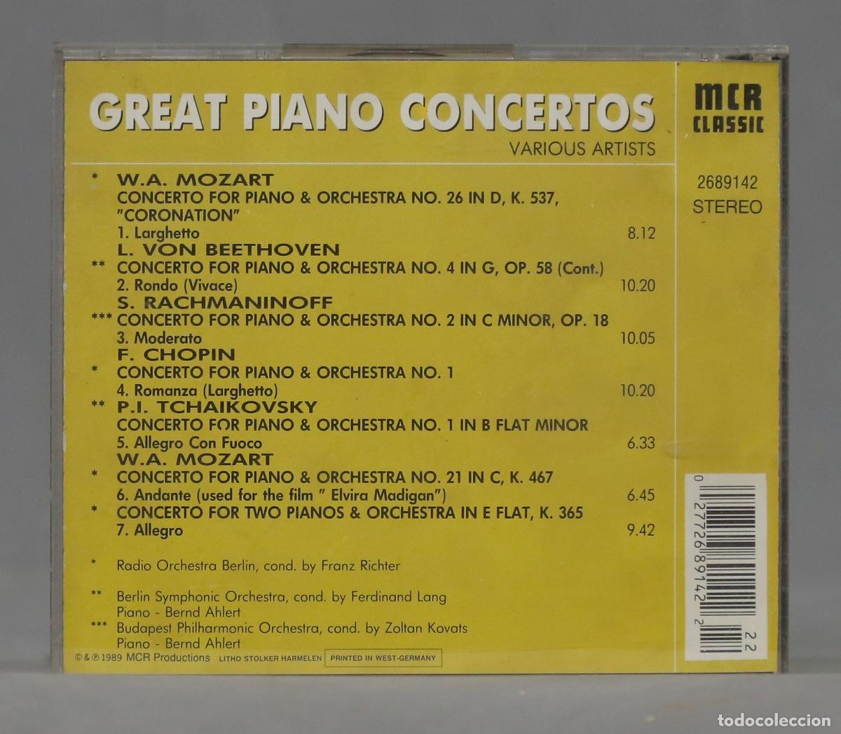 CDs de m&uacute;sica: CD. Great Piano Concertos - Foto 2
