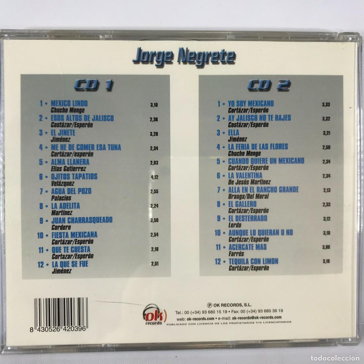 CDs de m&uacute;sica: Colecci&oacute;n 5 Estrellas ● Jorge Negrete ● 2 x CD Compilation - Foto 6