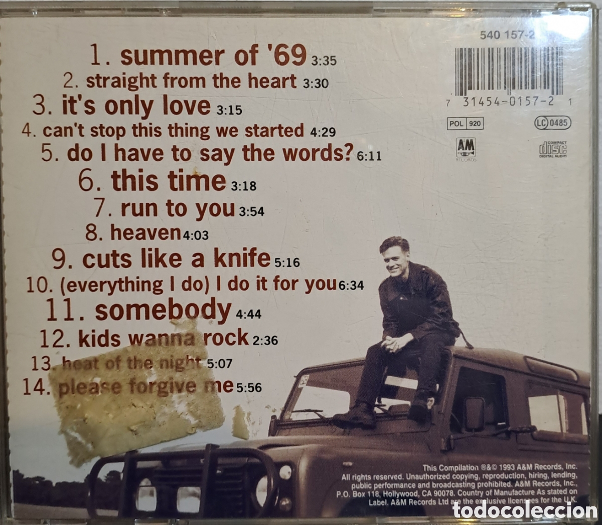 CDs de m&uacute;sica: *Brian Adams. So Far so Good. - Foto 2