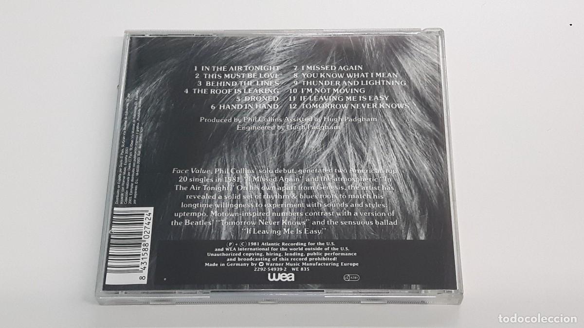 CDs de m&uacute;sica: CD PHIL COLLINS - FACE VALUE - ED. ES - 1981 - Foto 3