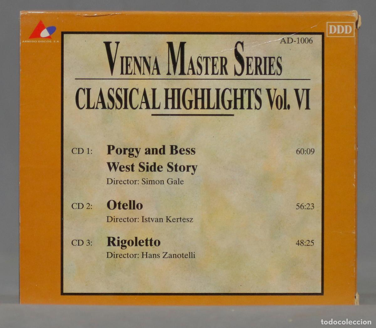CDs de m&uacute;sica: 3 CD. VIENNA MASTERS SERIES. CLASSICAL HIGHLIGHTS VOL. VI - Foto 2