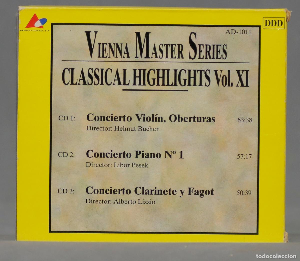 CDs de m&uacute;sica: 3 CD. VIENNA MASTERS SERIES. CLASSICAL HIGHLIGHTS. VOL. XI - Foto 2