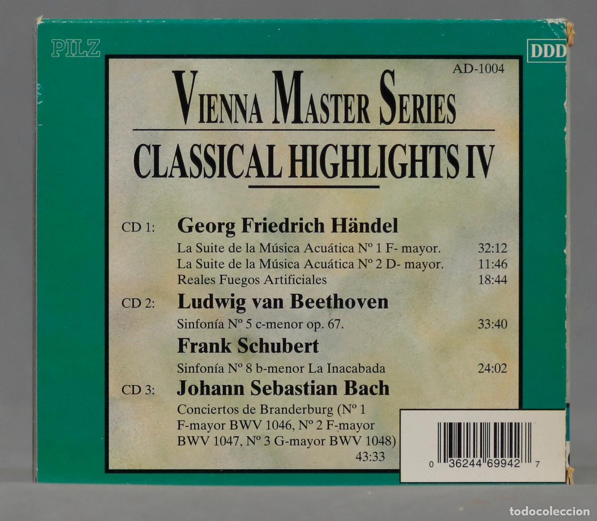 CDs de m&uacute;sica: 3 CD. VIENNA MASTERS SERIES. CLASSICAL HIGHLIGHTS. VOL. IV - Foto 1