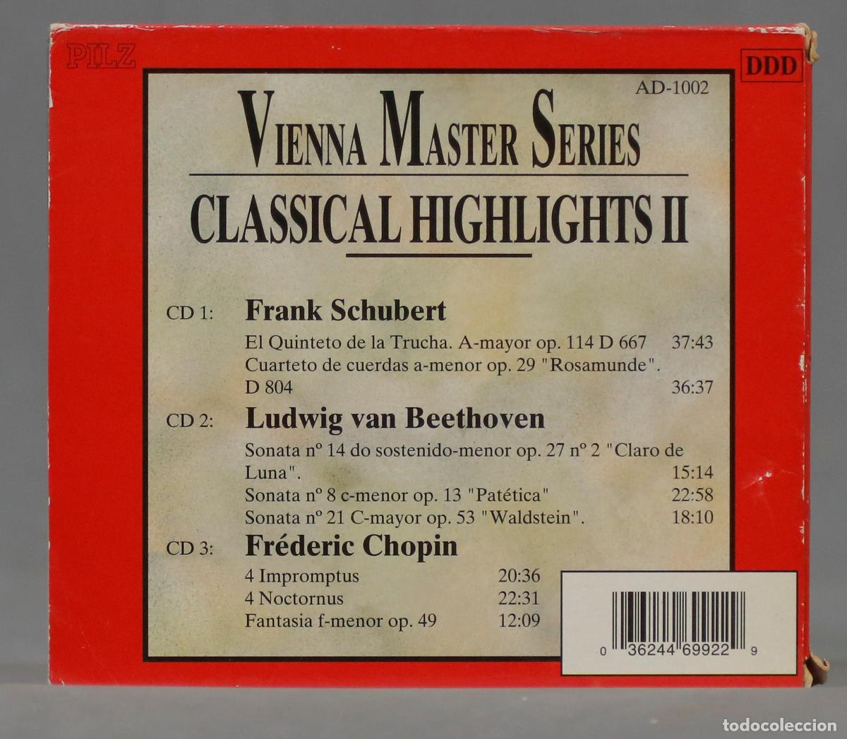 CDs de m&uacute;sica: 3 CD. VIENNA MASTERS SERIES. CLASSICAL HIGHLIGHTS. VOL. II - Foto 2
