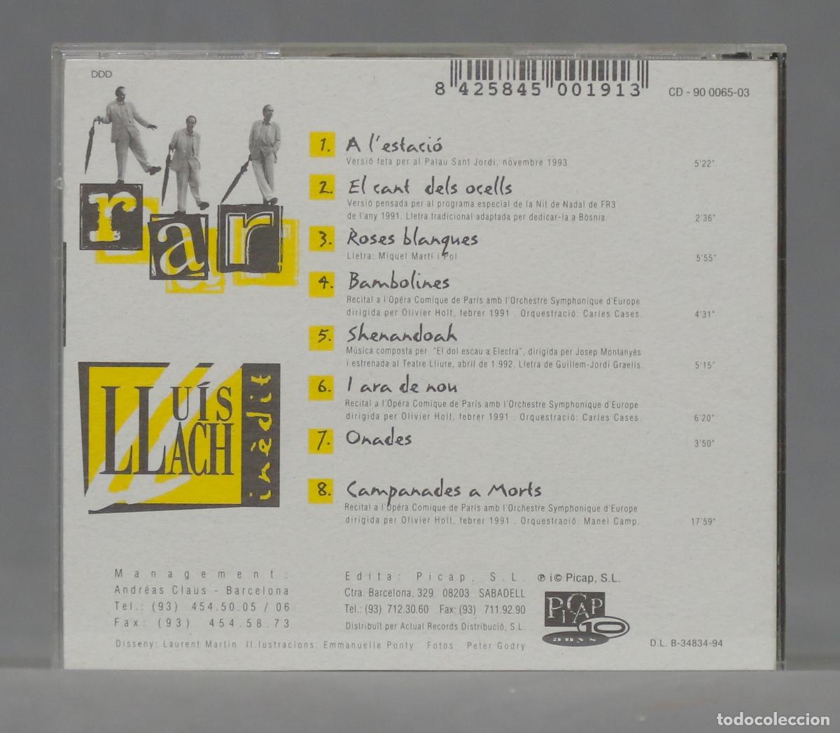 CDs de m&uacute;sica: CD. Lluis Llach &ndash; Rar - Foto 2