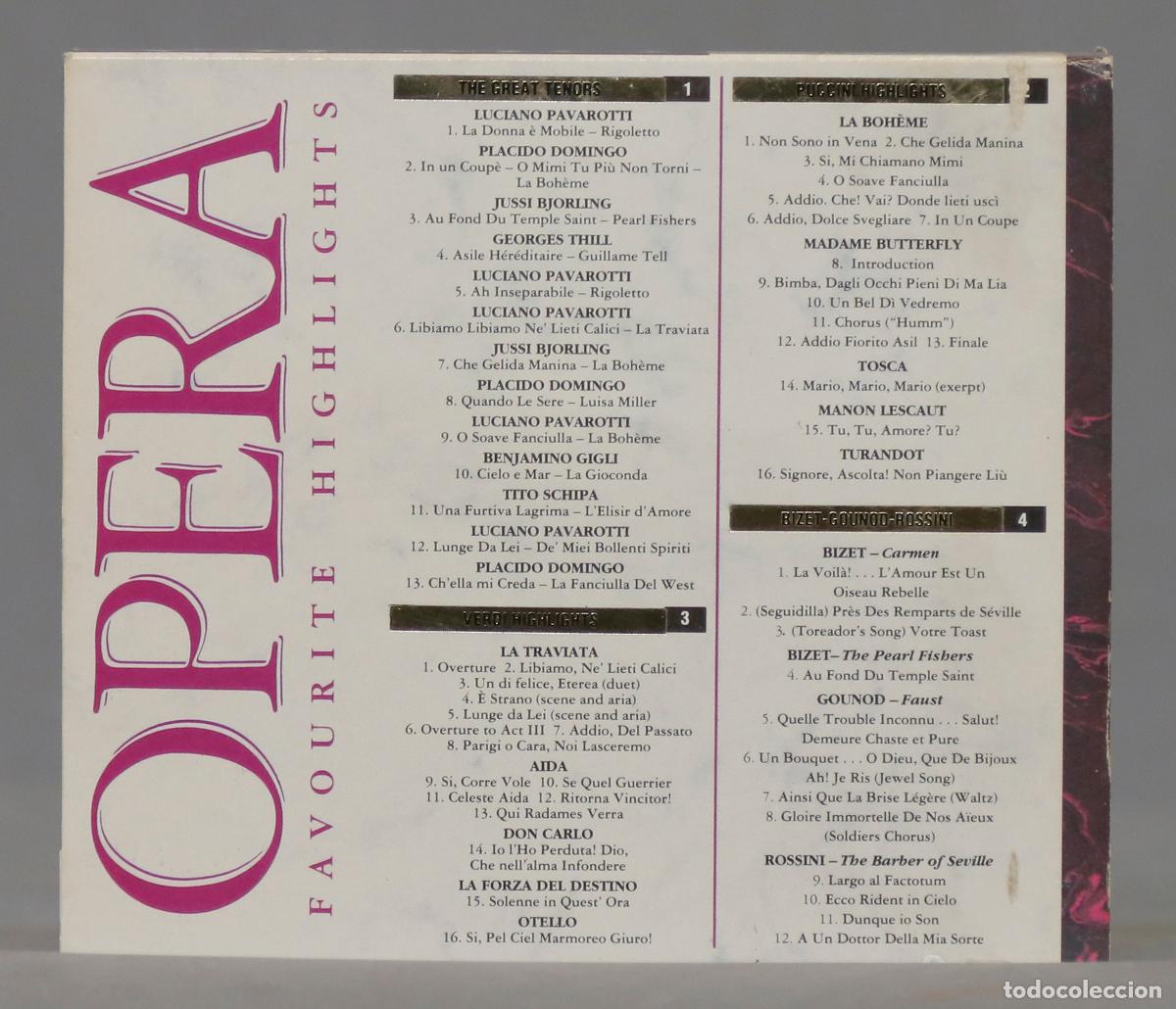 CDs de m&uacute;sica: 4 CD. OPERA. FAVOURITE HIGHLIGHTS - Foto 2