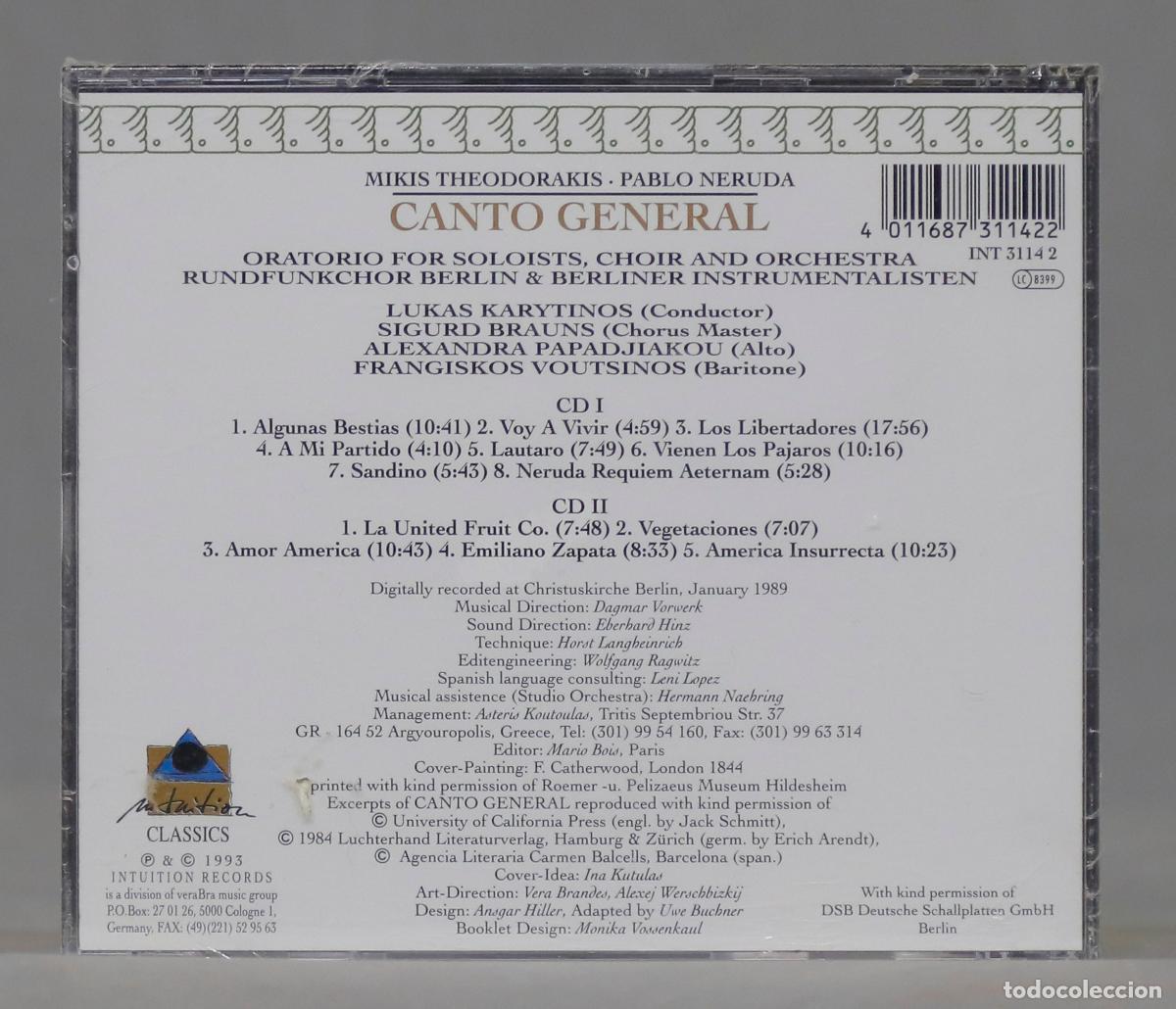 CDs de m&uacute;sica: 2 CD. Canto General. THEODORAKIS. NERUDA. PRECINTADO - Foto 2