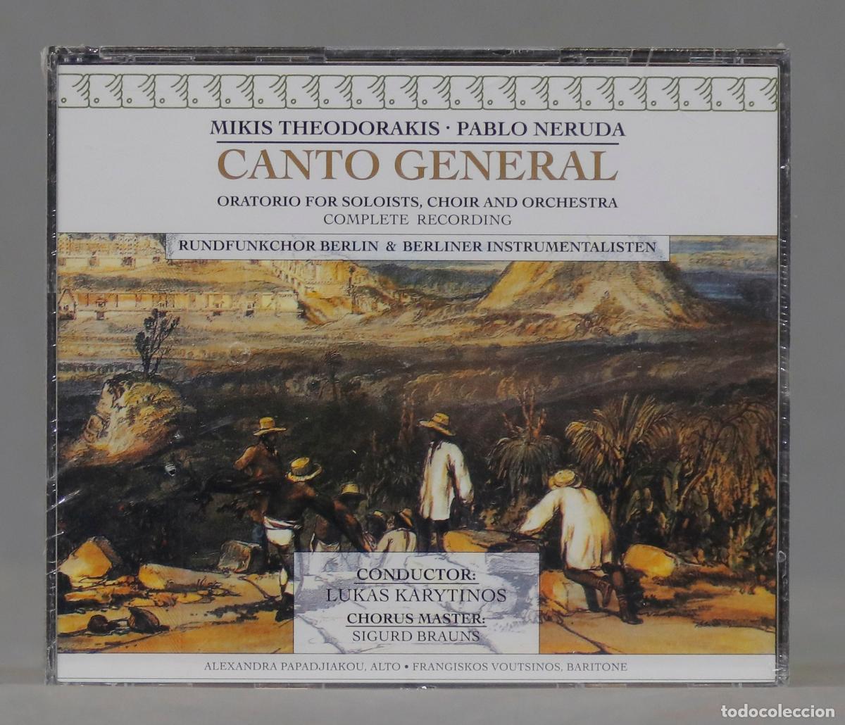 CDs de m&uacute;sica: 2 CD. Canto General. THEODORAKIS. NERUDA. PRECINTADO - Foto 1