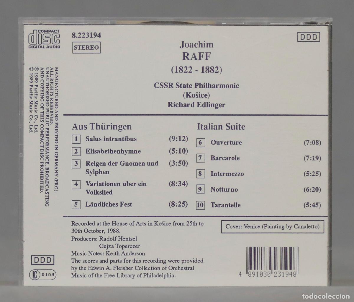CDs de m&uacute;sica: CD. Aus Thurigen - Suite italienne. RAFF. EDLINGER - Foto 2