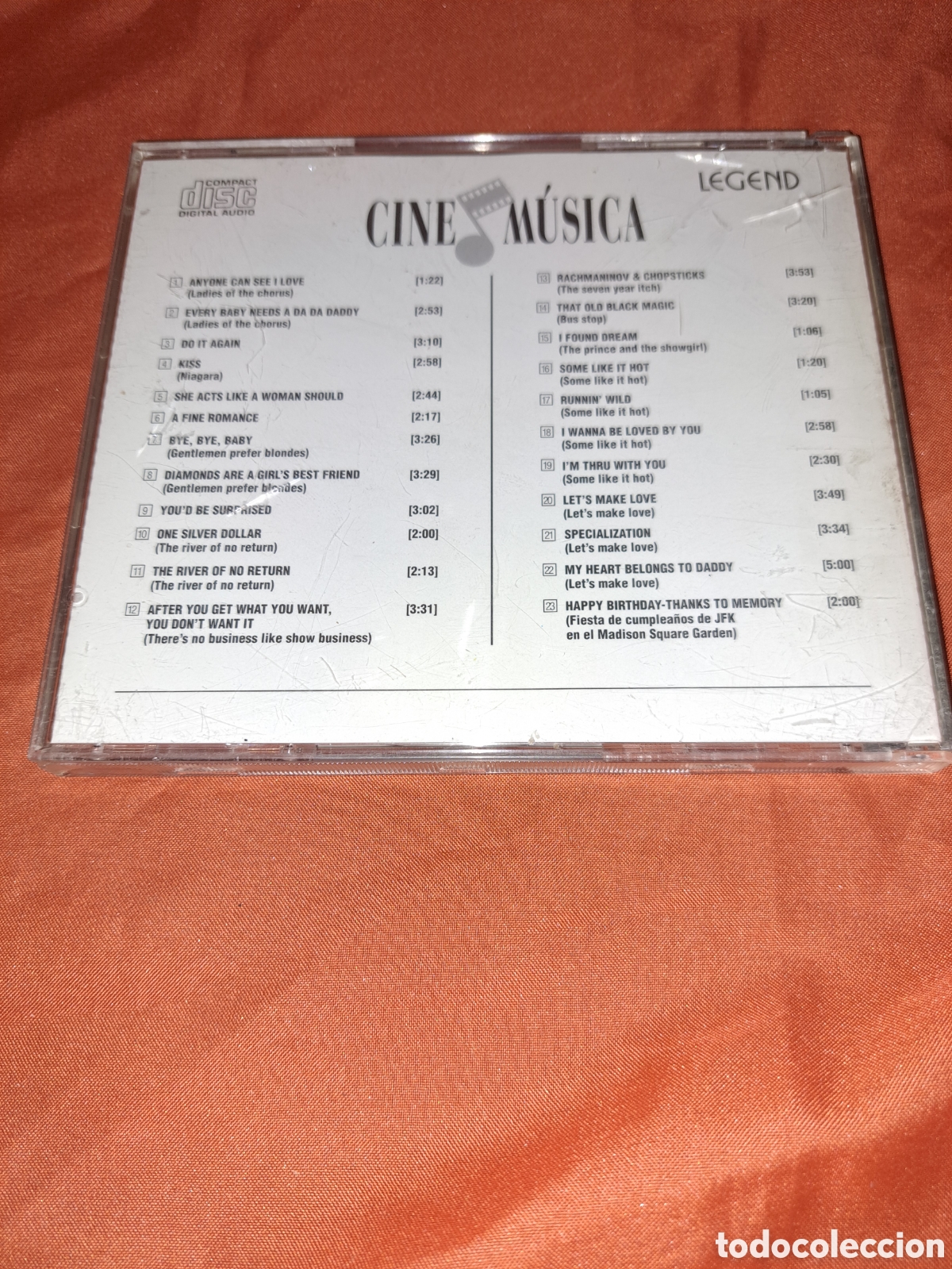 CDs de m&uacute;sica: CD MARILYN MONROE, CNE MAN&Iacute;A, LEGEND. 1993 - Foto 3