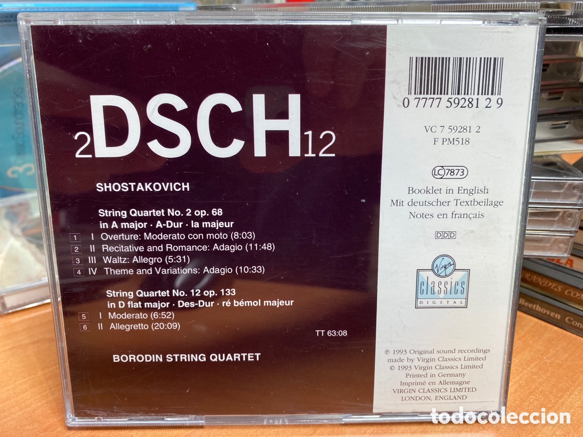 CDs de m&uacute;sica: Shostakovich - Borodin String Quartet - String Quartets 2 & 12 (CD, Album) - Foto 2