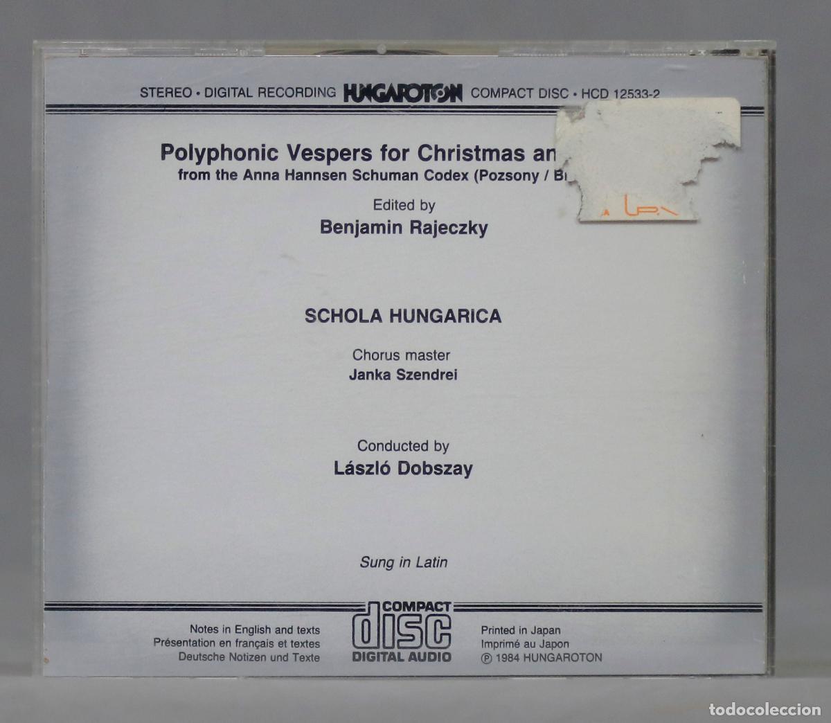 CD di Musica: CD. Schola Hungarica, L&aacute;szl&oacute; Dobszay &ndash; Vespers For Christmas And Easter