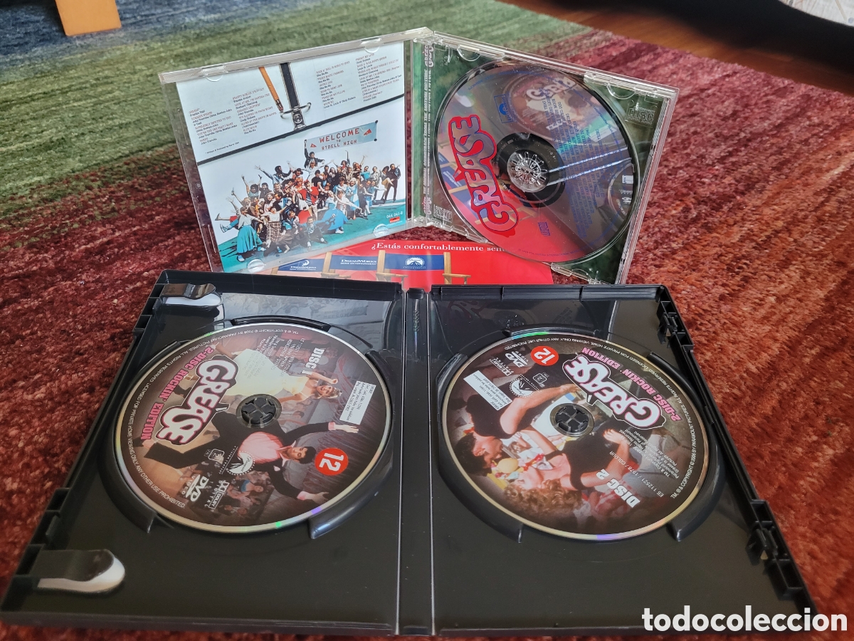 CDs de m&uacute;sica: Pack Grease. BSO cd + 2 dvd film. - Foto 2