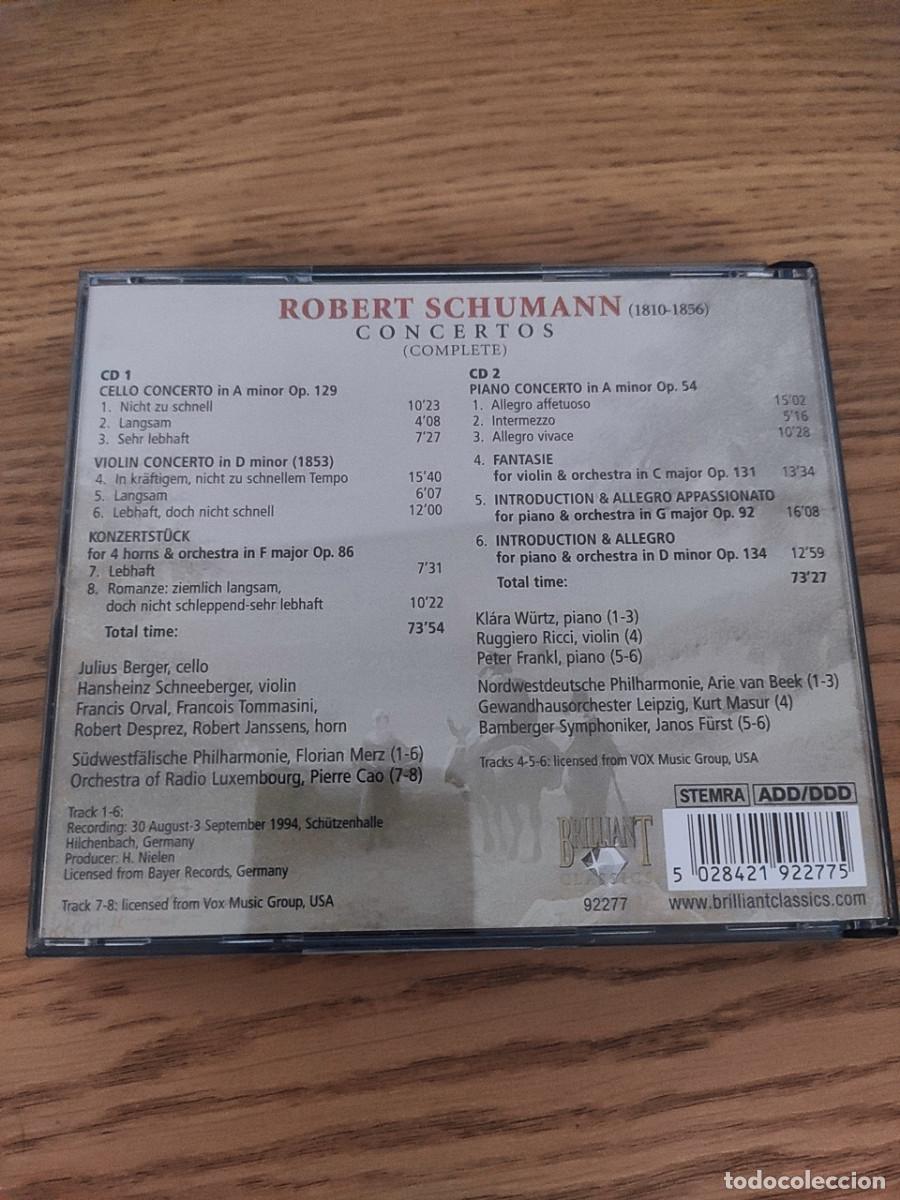 CDs de m&uacute;sica: SCHUMANN CONCERTOS (COMPLETE) - Foto 2