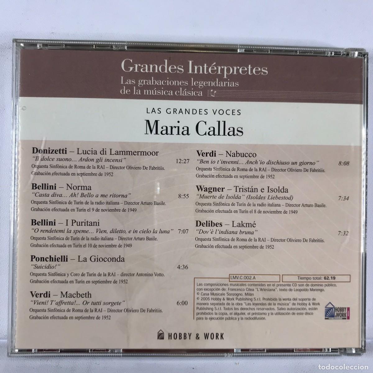 CDs de m&uacute;sica: Hobby & Work - Grandes Int&eacute;rpretes ● Mar&iacute;a Callas ● CD, Compilation - Foto 3