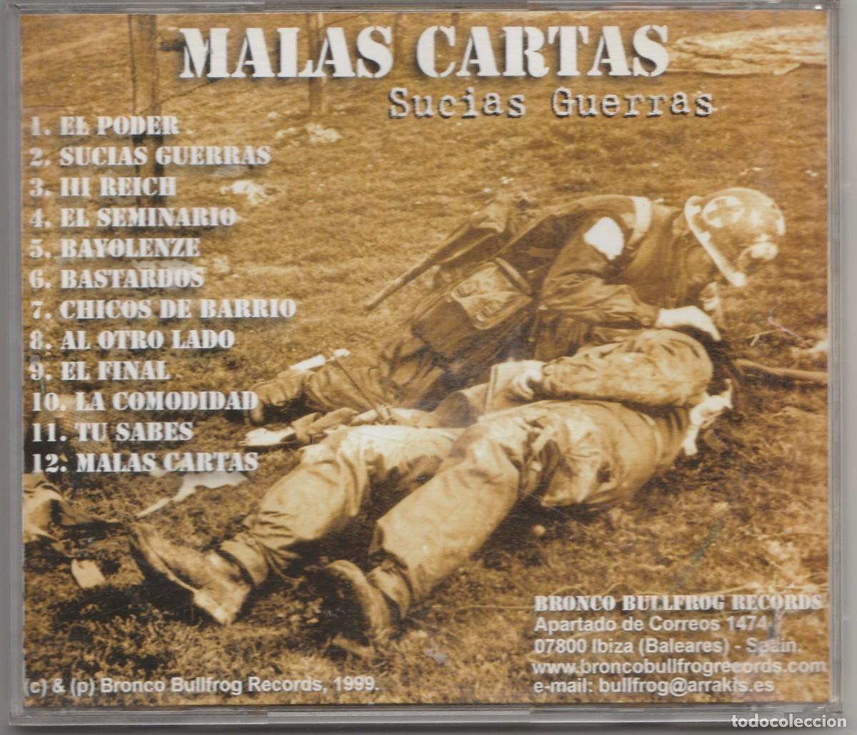 CDs de m&uacute;sica: CD MALAS CARTAS - SUCIAS GUERRAS - PUNK - Foto 2