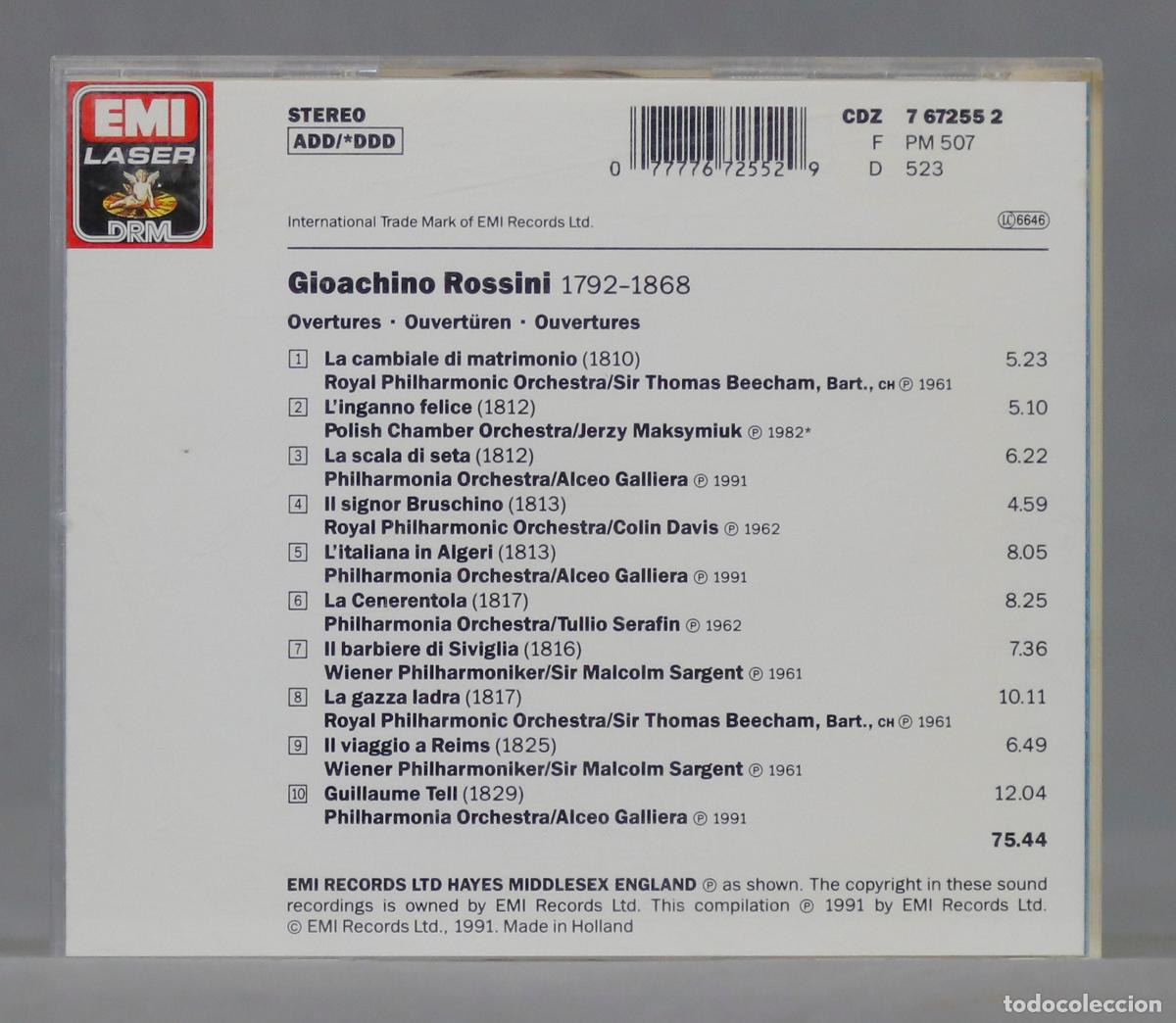 CDs de m&uacute;sica: CD. Gioacchino Rossini &ndash; Rossini Overtures - Foto 2
