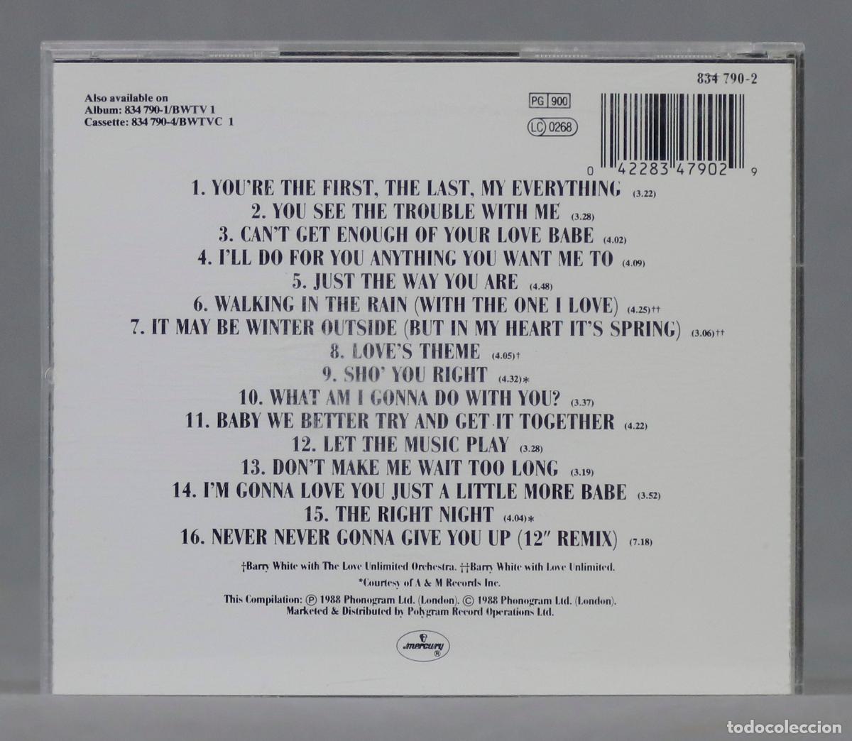 CDs de m&uacute;sica: CD. Barry White &ndash; The Collection - Foto 2