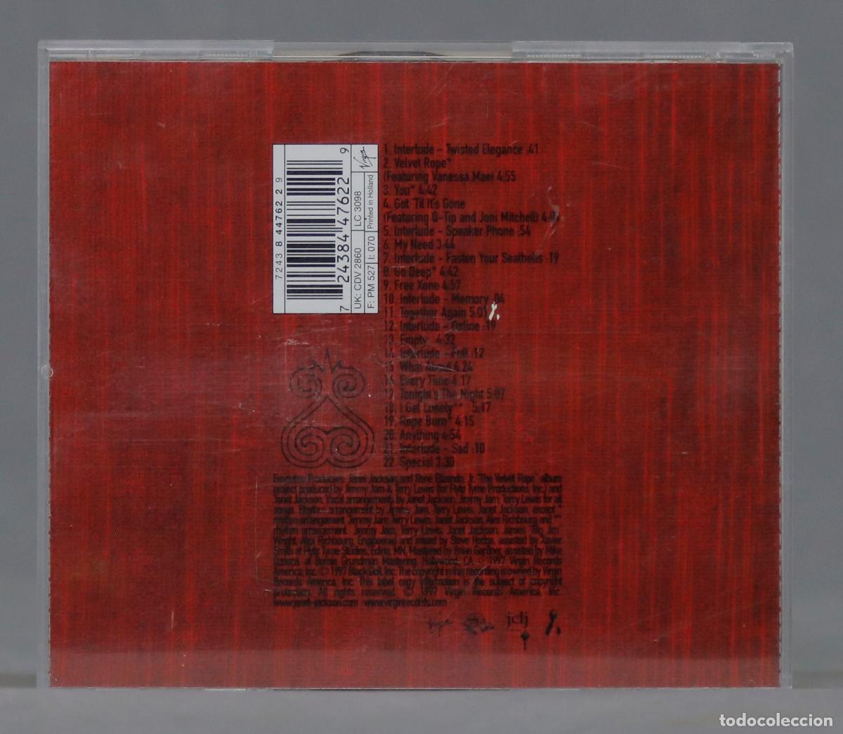 CDs de m&uacute;sica: CD. Janet &ndash; The Velvet Rope - Foto 2