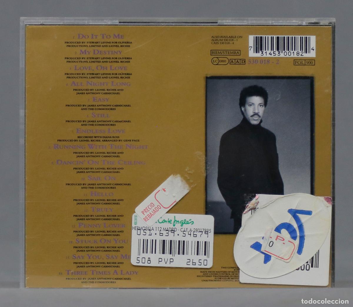 CDs de m&uacute;sica: CD. Lionel Richie &ndash; Back To Front - Foto 2