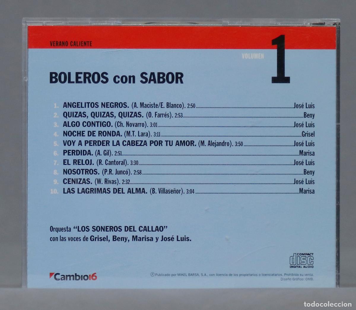 CDs de m&uacute;sica: CD. BOLEROS CON SABOR - Foto 2