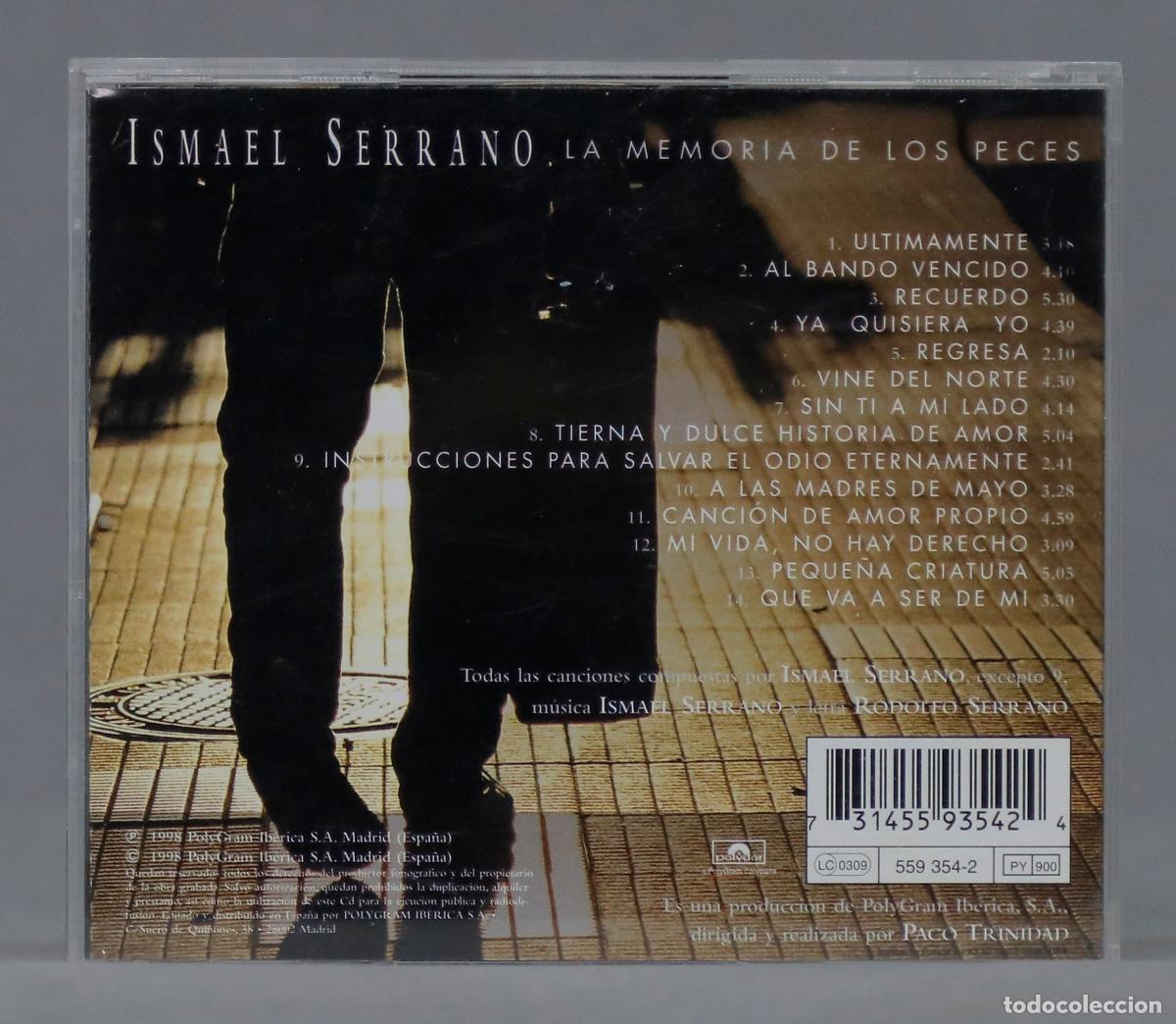CDs de m&uacute;sica: CD. ISMAEL SERRANO &lrm;&ndash; La Memoria De Los Peces - Foto 2