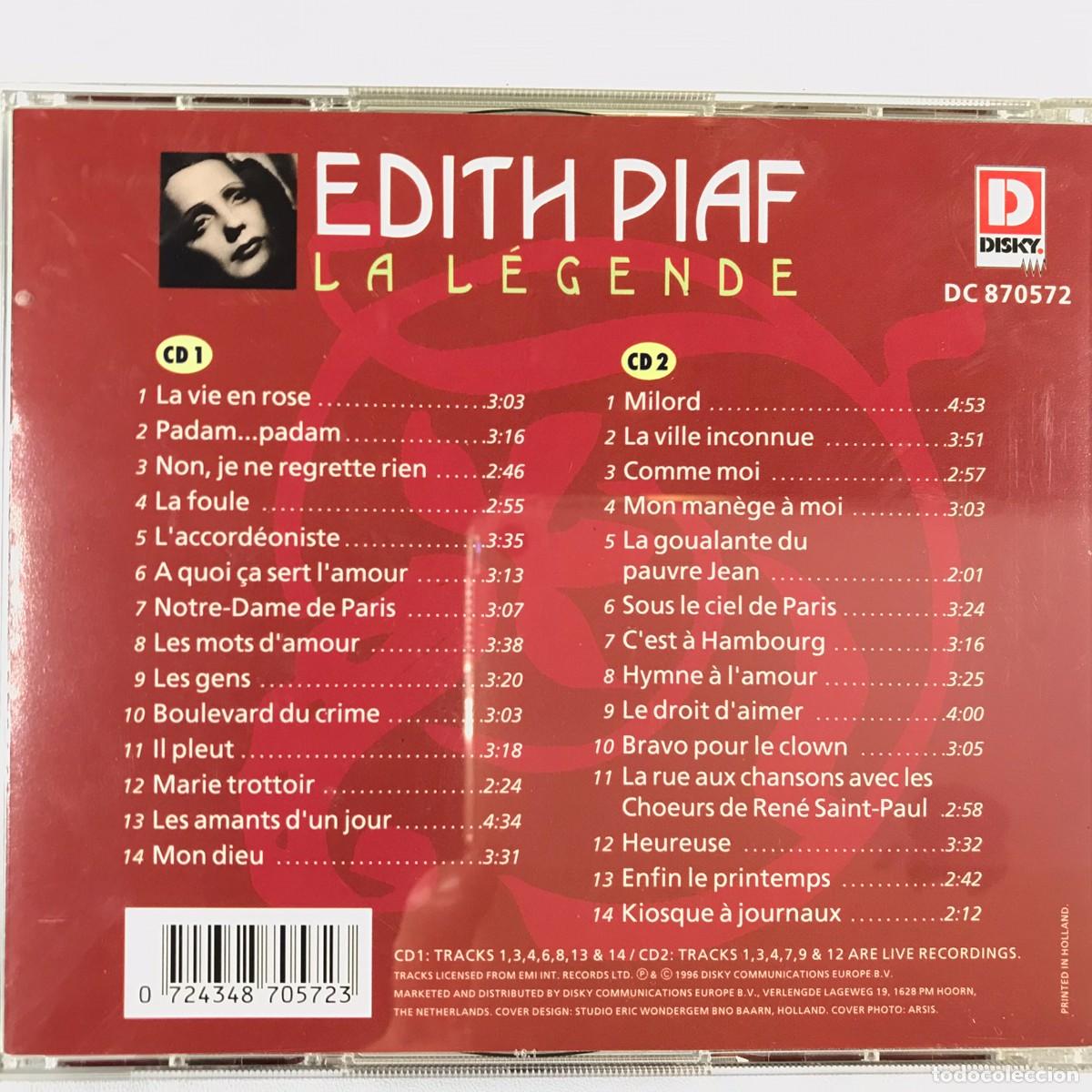 CDs de m&uacute;sica: Edith Piaf ● La L&eacute;gende ● 2 x CD, Compilation - Foto 4