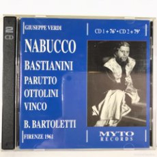 CDs de Música: MIRELLA PARUTTO, ETTORE BASTIANINI ● BRUNO BARTOLETTI – NABUCCO ● 2 X CD, ALBUM, REMASTERED MYTO. Lote 382305614