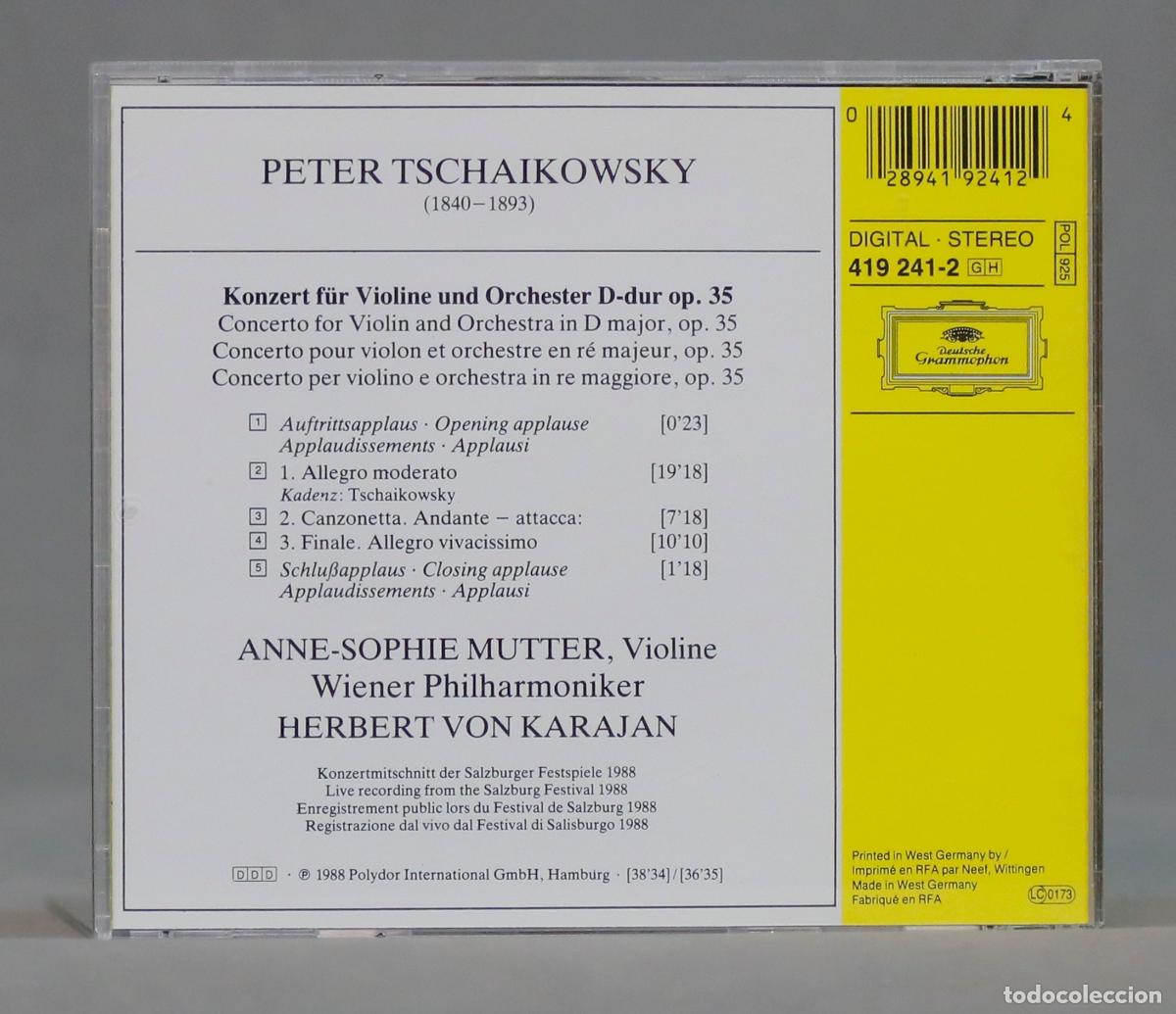 CDs de m&uacute;sica: CD. Karajan &ndash; Violinkonzert. Tschaikowsky - Foto 2