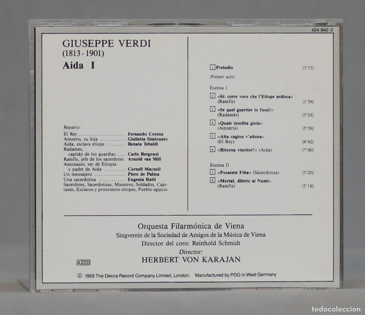 CDs de m&uacute;sica: CD. AIDA. VERDI. KARAJAN. I - Foto 2