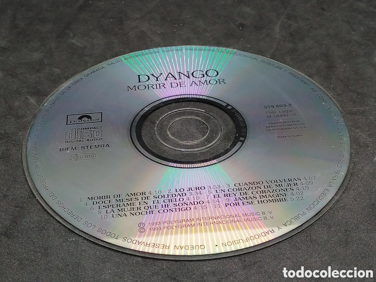 CDs de m&uacute;sica: DYANGO - MORIR DE AMOR - CD - 1993 - DISCO VERIFICADO - Foto 8