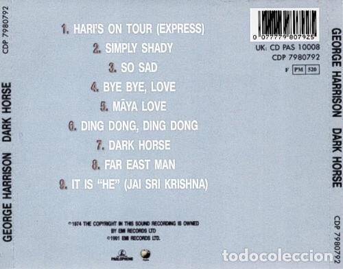 CDs de m&uacute;sica: George Harrison &lrm;&ndash; Dark Horse - Foto 2