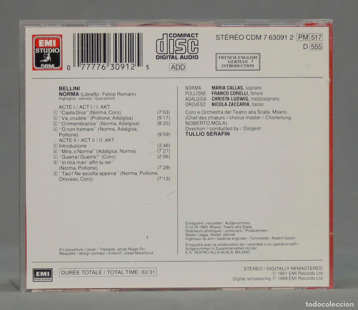 CDs de m&uacute;sica: CD. Norma - Highlights / Extraits / Querschnitt - Foto 2