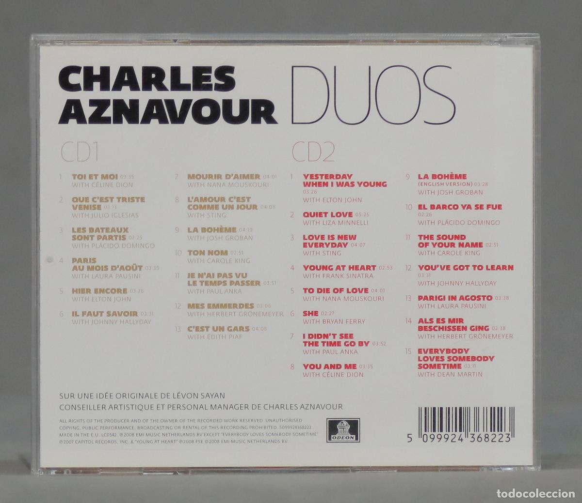 CDs de m&uacute;sica: 2 CD. Charles Aznavour &ndash; Duos - Foto 2