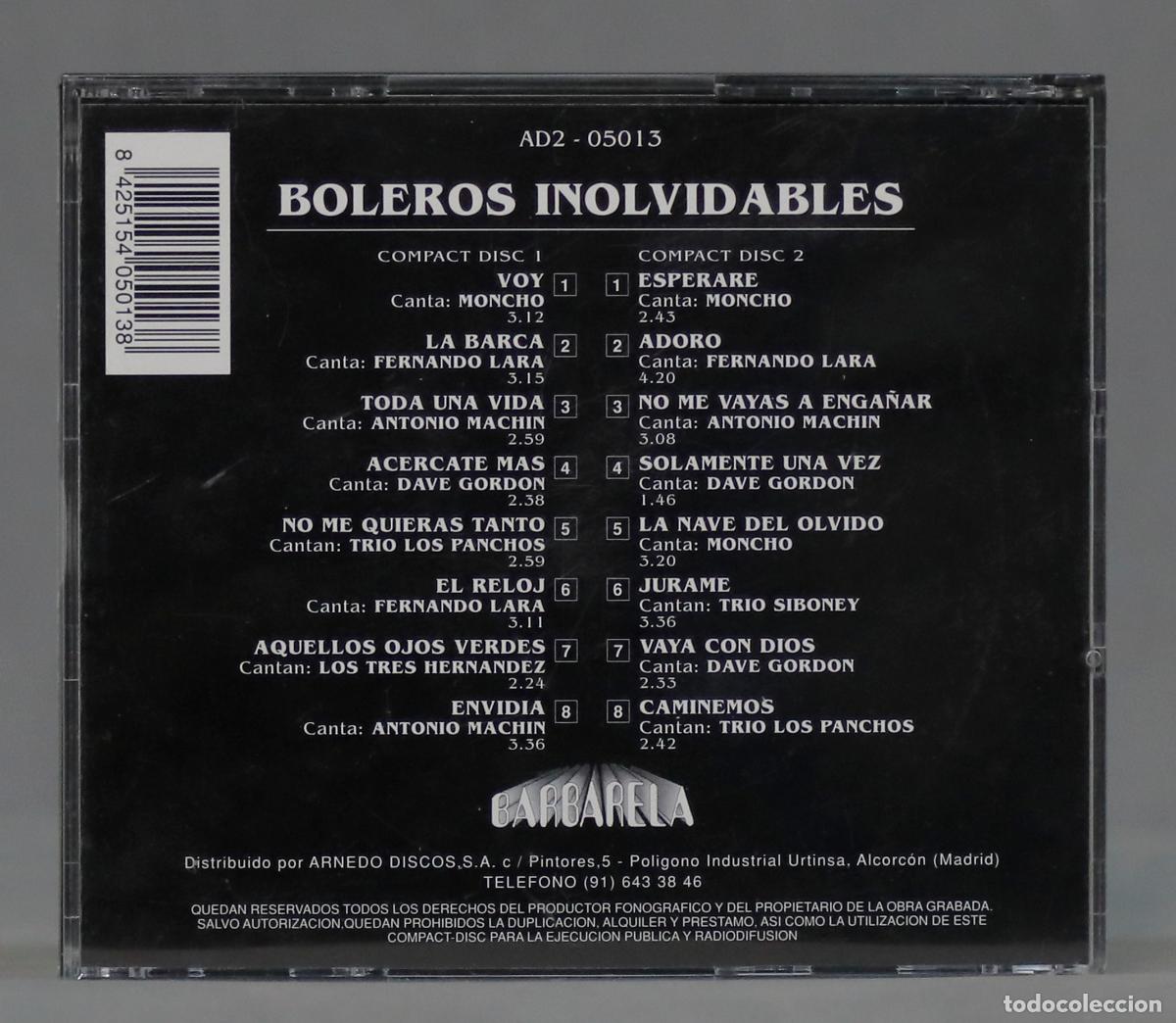 CDs de m&uacute;sica: 2 CD. BOLEROS INOLVIDABLES - Foto 2