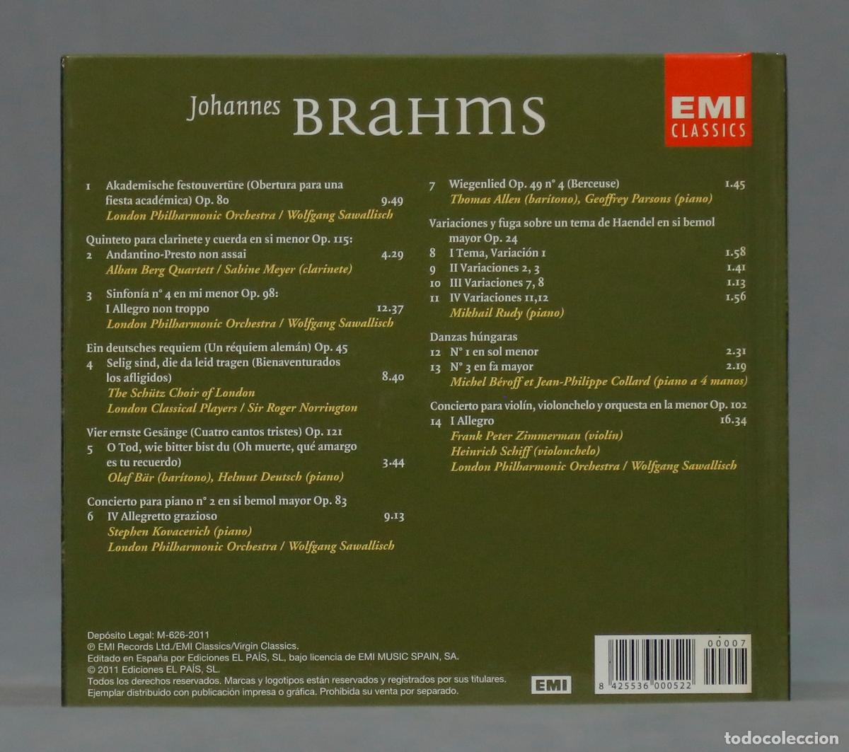 CDs de m&uacute;sica: CD. BRAHMS - Foto 2