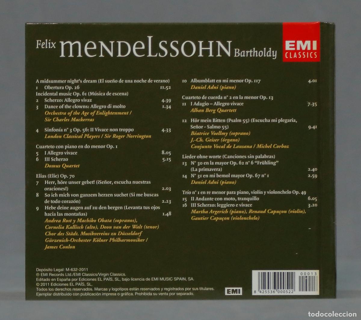 CDs de m&uacute;sica: CD. MENDELSSOHN - Foto 2