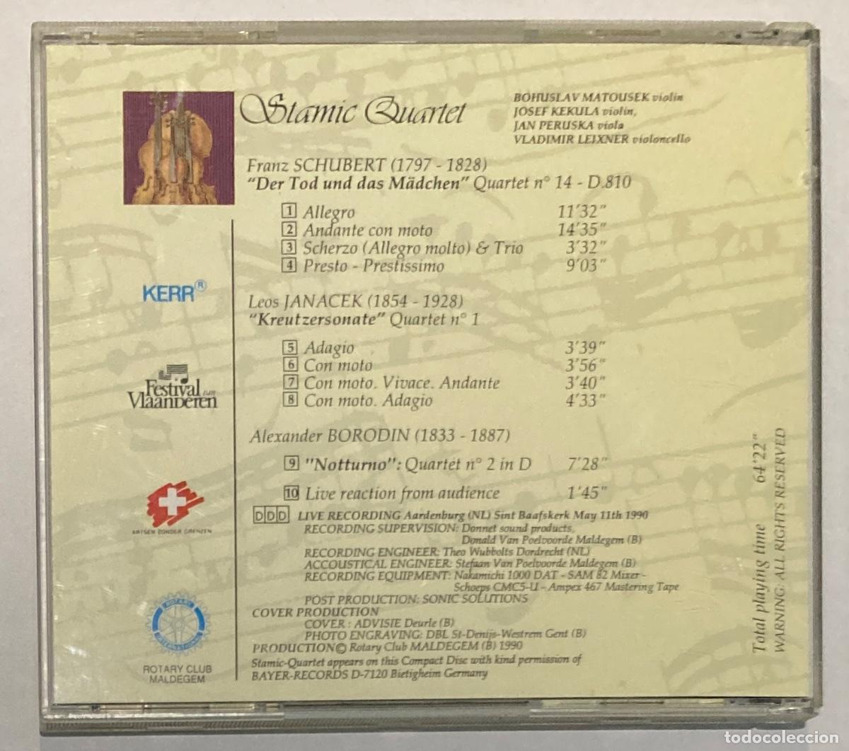 CDs de m&uacute;sica: STAMIC QUARTET. SCHUBERT. JANACEK. BORODIN (0337CD) - Foto 2