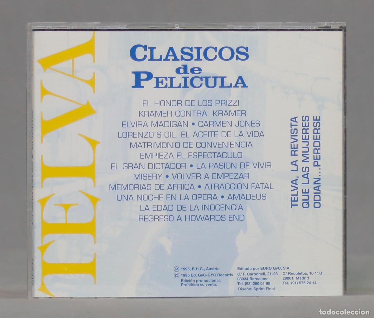 CDs de m&uacute;sica: CD. CLASICOS DE PELICULA. TELVA - Foto 2