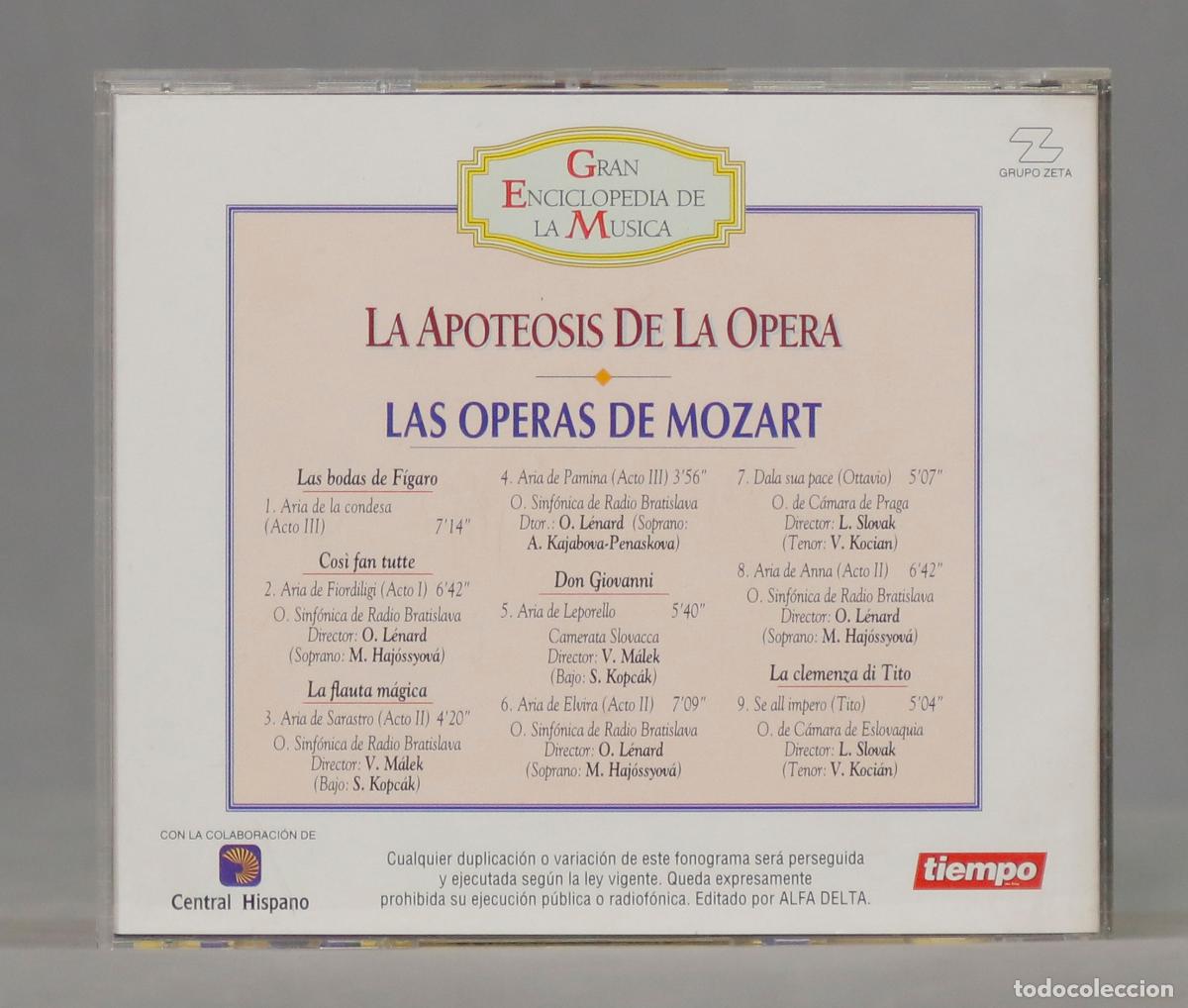 CDs de m&uacute;sica: CD. LA APOTEOSIS DE LA OPERA. MOZART - Foto 2