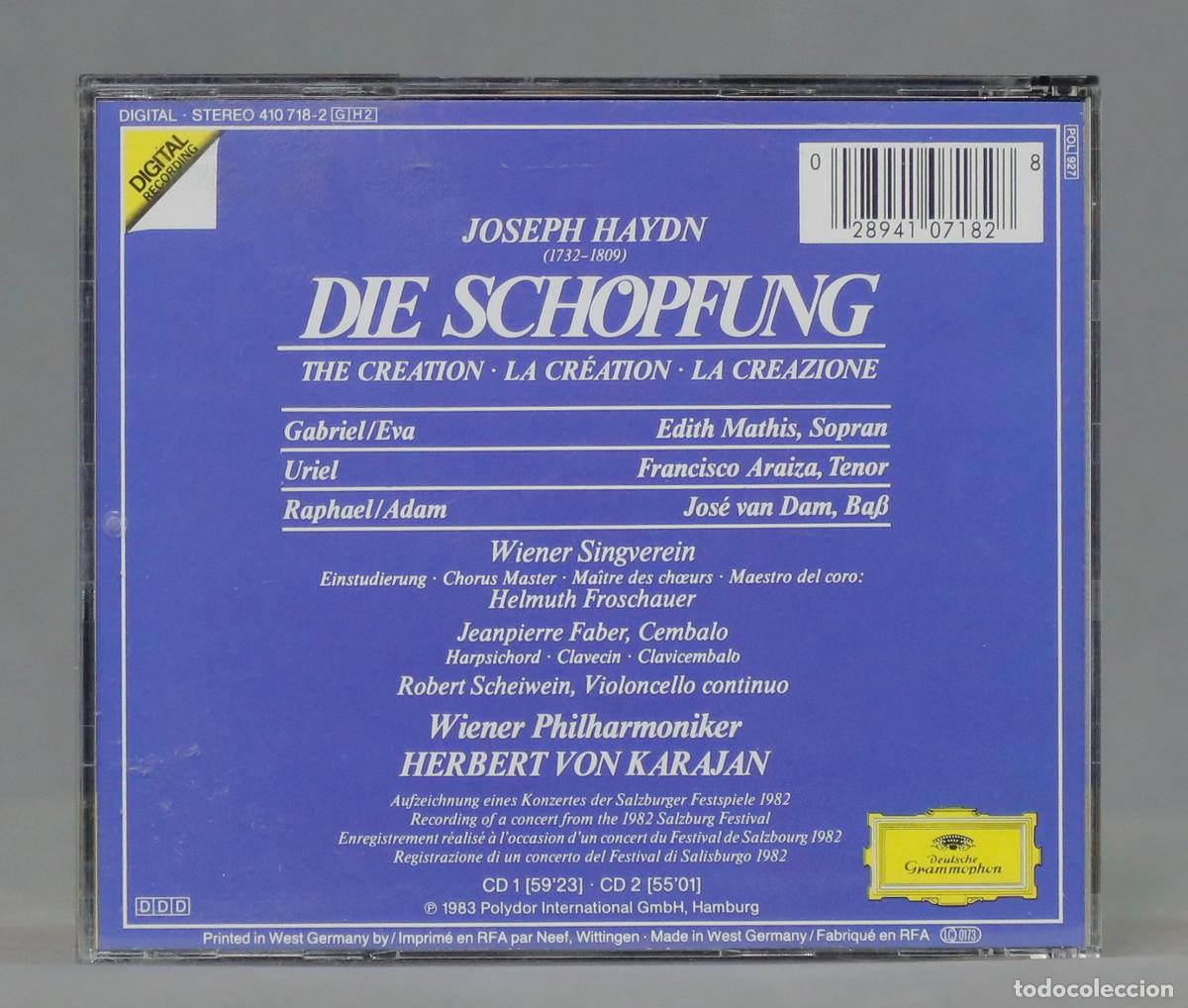 CDs de m&uacute;sica: 2 CD. van Dam &ndash; Die Sch&ouml;pfung. HAYDN - Foto 2
