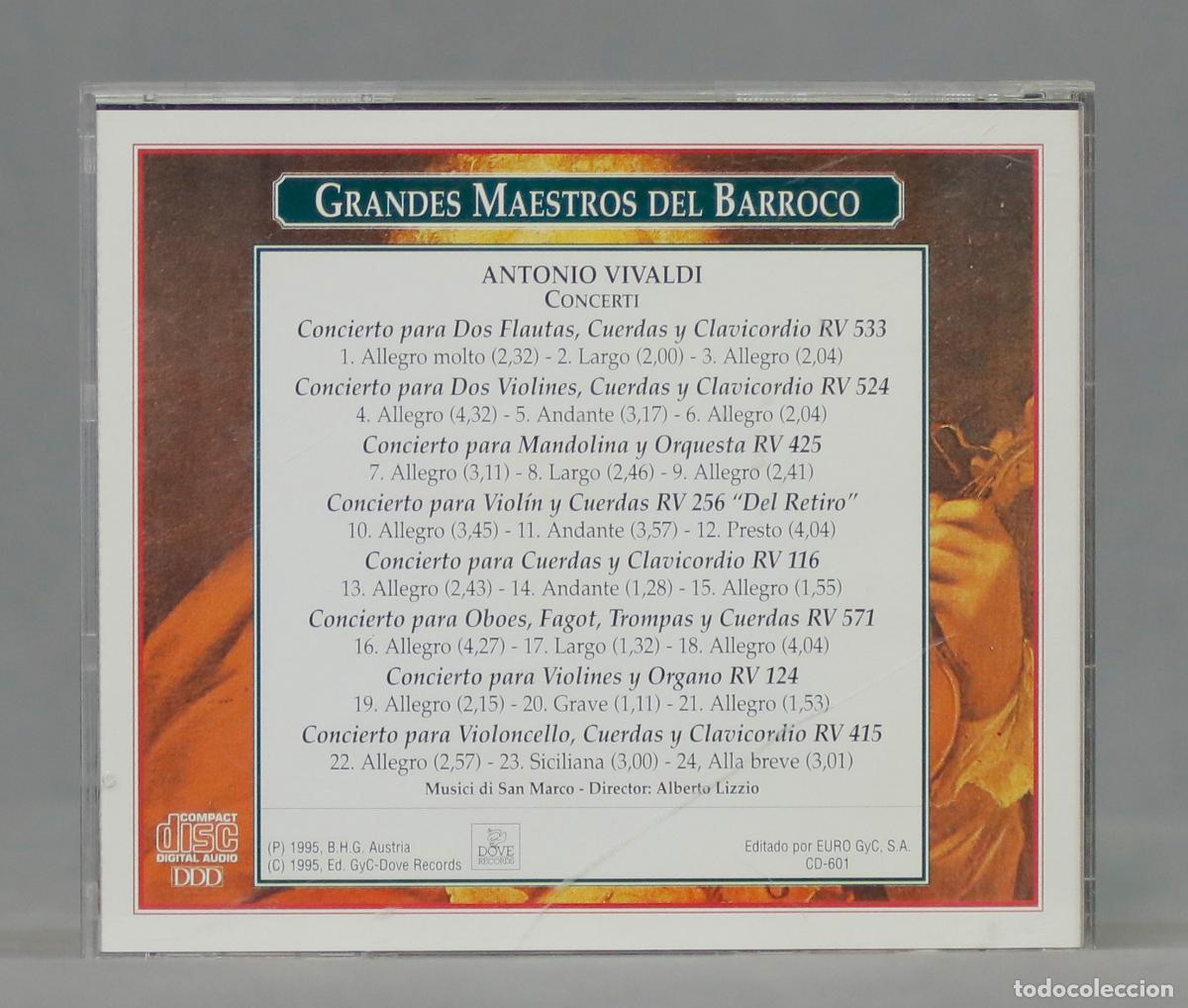 CDs de m&uacute;sica: CD. RANDES MAESTROS DEL BARROCO. VIVALDI - Foto 2