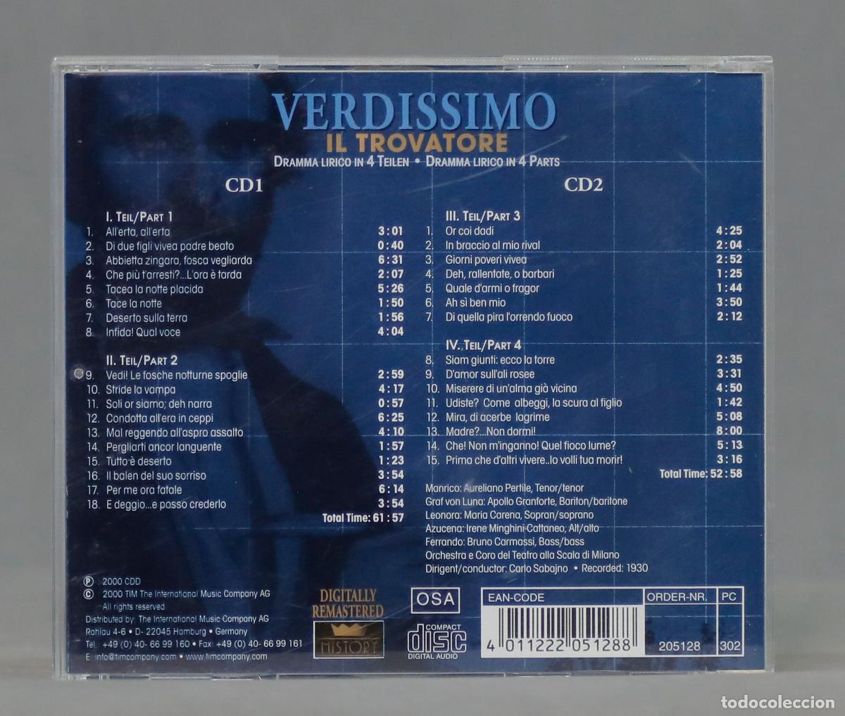 CDs de m&uacute;sica: 2 CD. Giuseppe Verdi &ndash; Il Trovatore - Foto 2