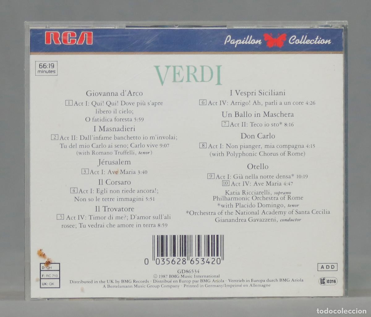 CDs de m&uacute;sica: CD. Verdi &ndash; Arias And Duets - Foto 2