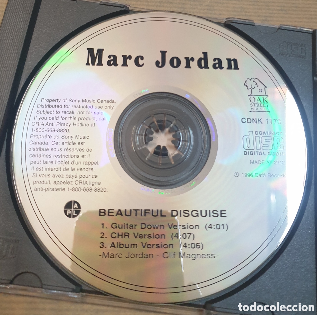 CDs de m&uacute;sica: Marc jordan - beautiful disguise. Cd single - Foto 1