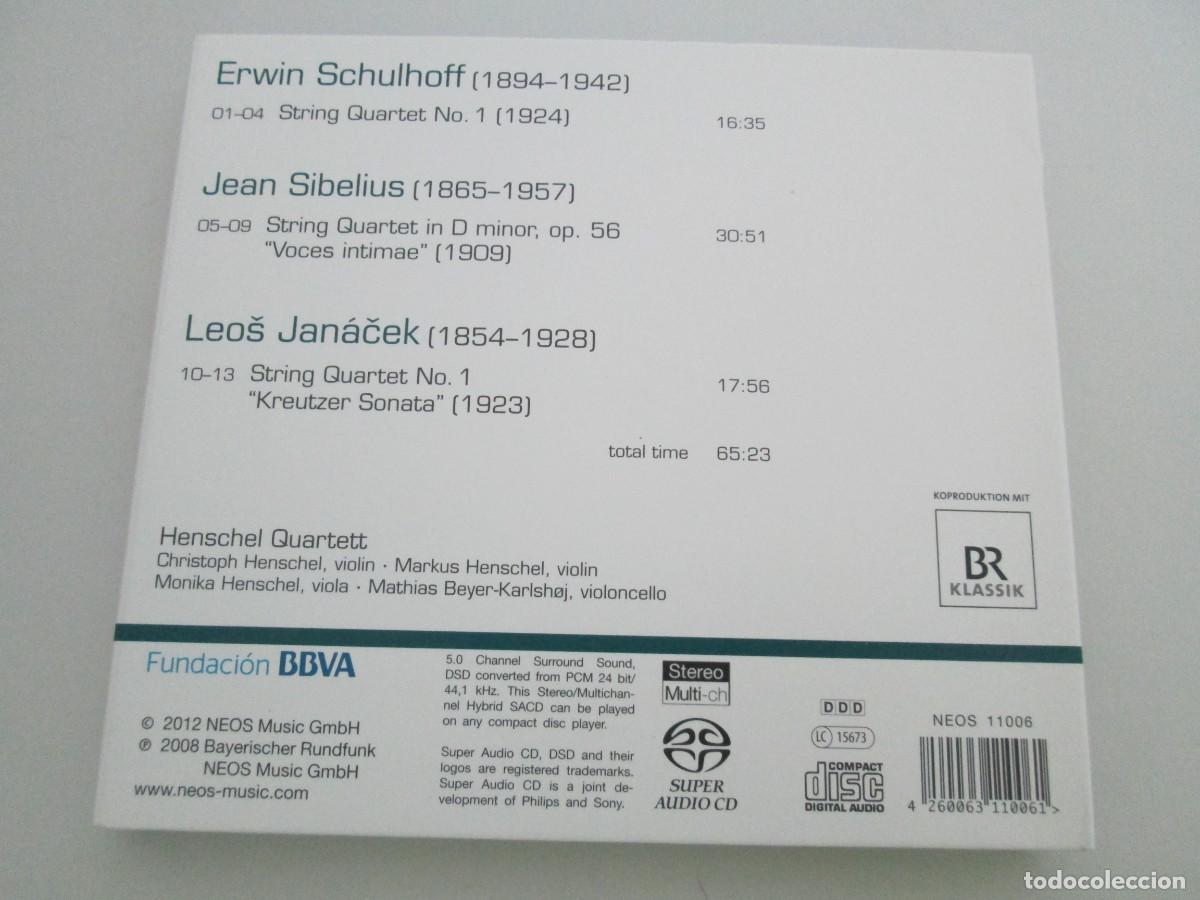 CDs de m&uacute;sica: SCHULHOFF. SIBELIUS. JANACEK. STRING QUARTETS. NEOS FUNDACION BBVA. CD. 2012 - Foto 9
