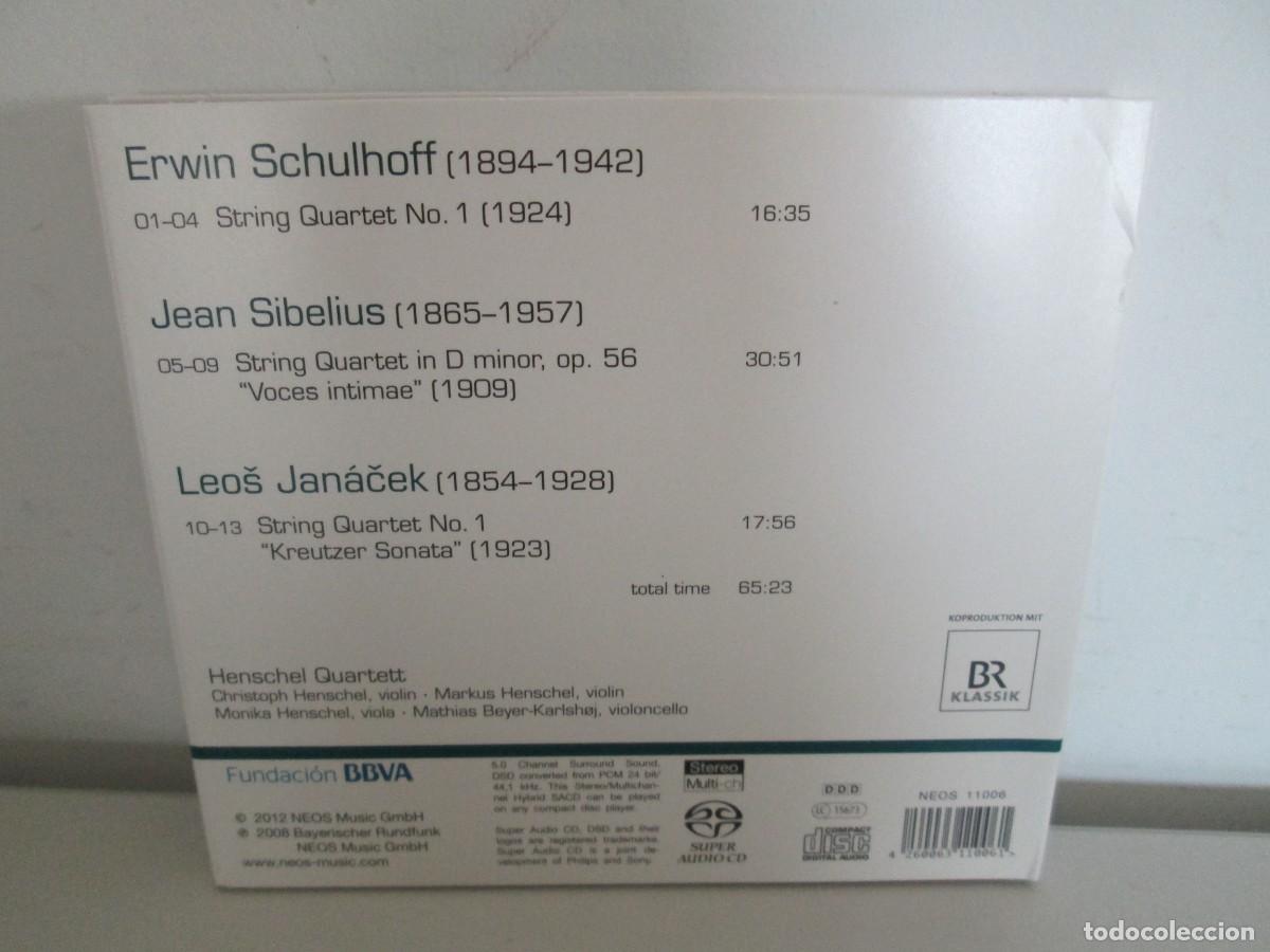 CDs de m&uacute;sica: SCHULHOFF. SIBELIUS. JANACEK. STRING QUARTETS. NEOS FUNDACION BBVA. CD. 2012 - Foto 10