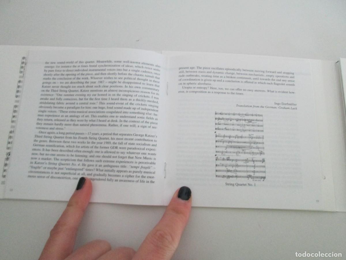 CDs de m&uacute;sica: GEORG KATZER. STRING QUARTETS. NEOS FUNDACION BBVA. CD. 2009. - Foto 5